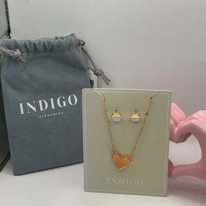 NIP - Indigo Authority Earring and Necklace Set
